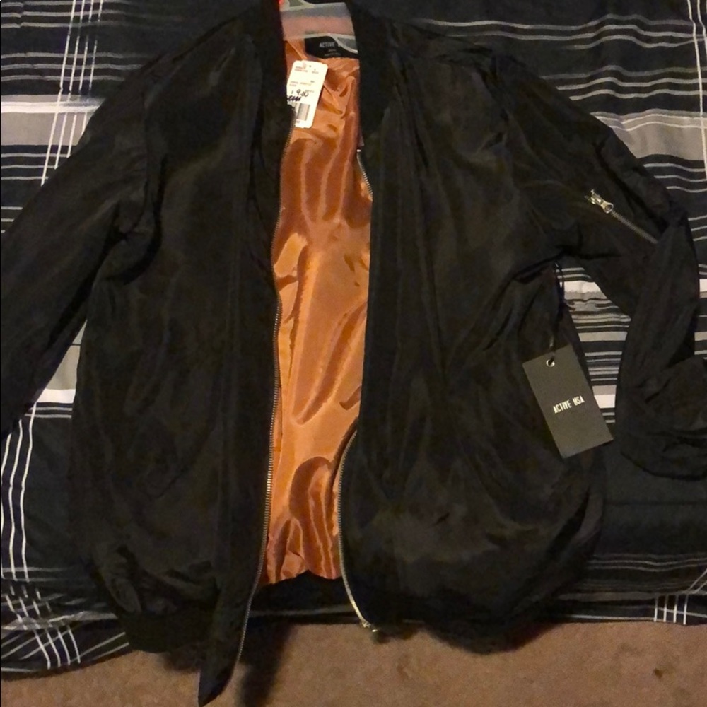 Black bomber jacket